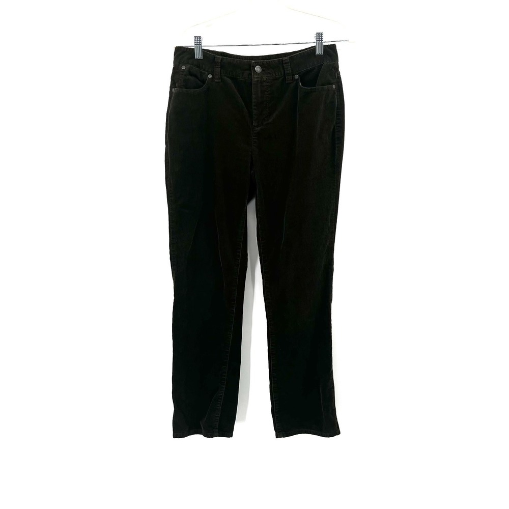 Talbots forest green corduroy straight leg pants grunge cottagecore 8 8p petite